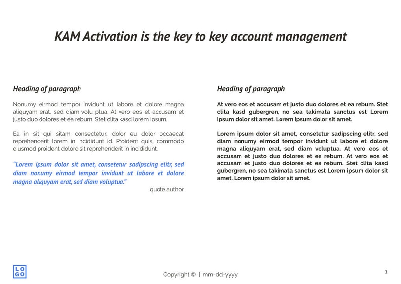 Free e-books  key account management template