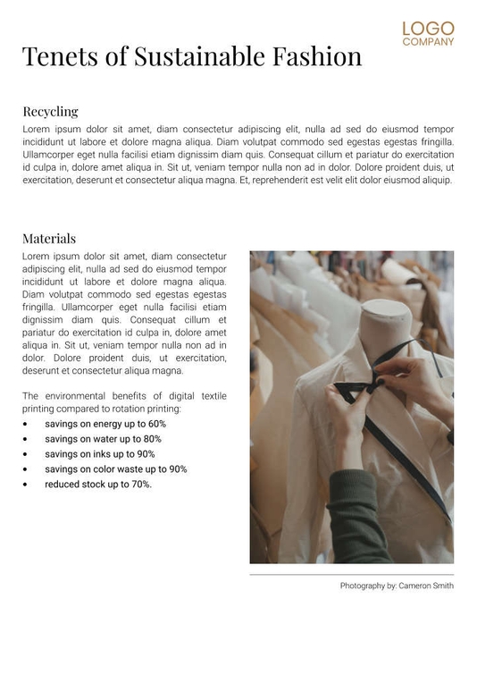 Free e-books  sustainable fashion template