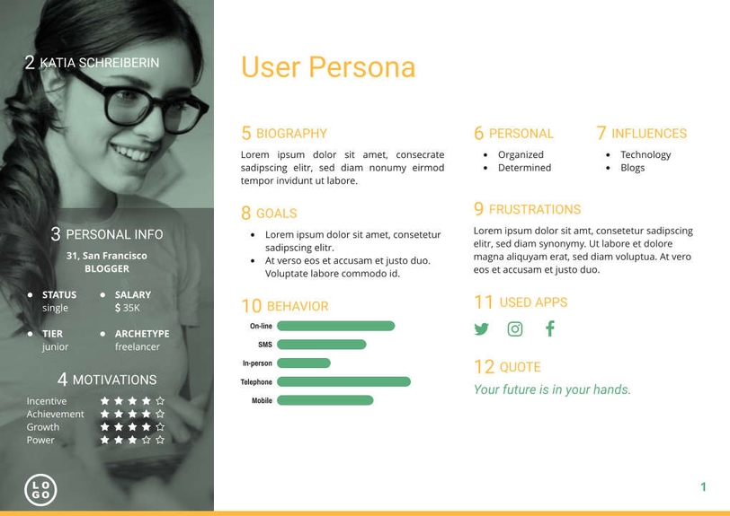 Free e-books  user persona template