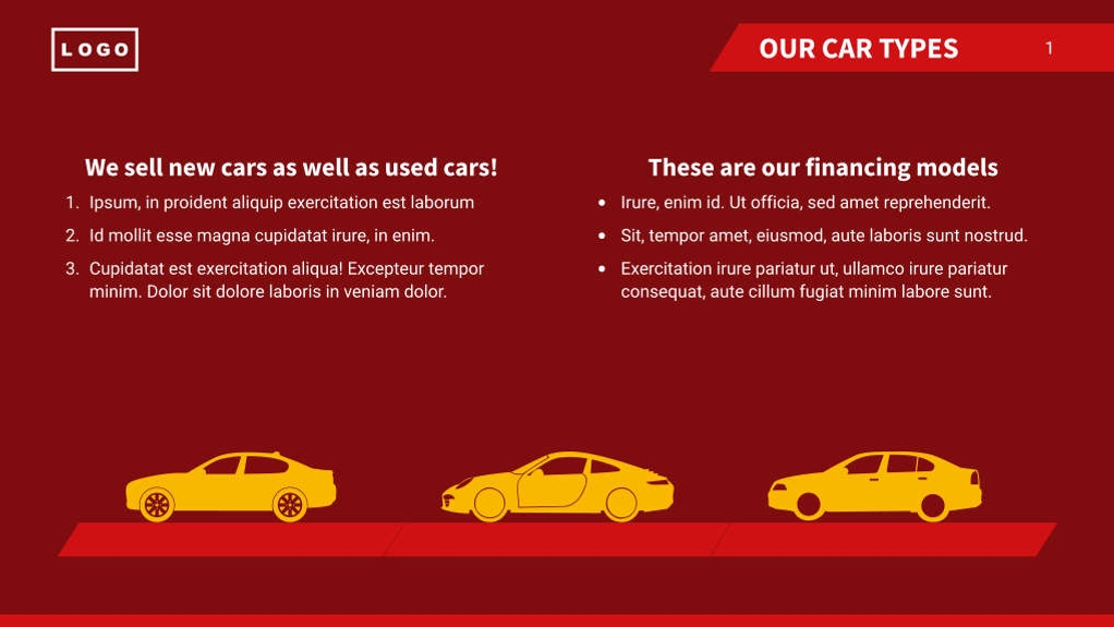 Free presentation  car dealer template