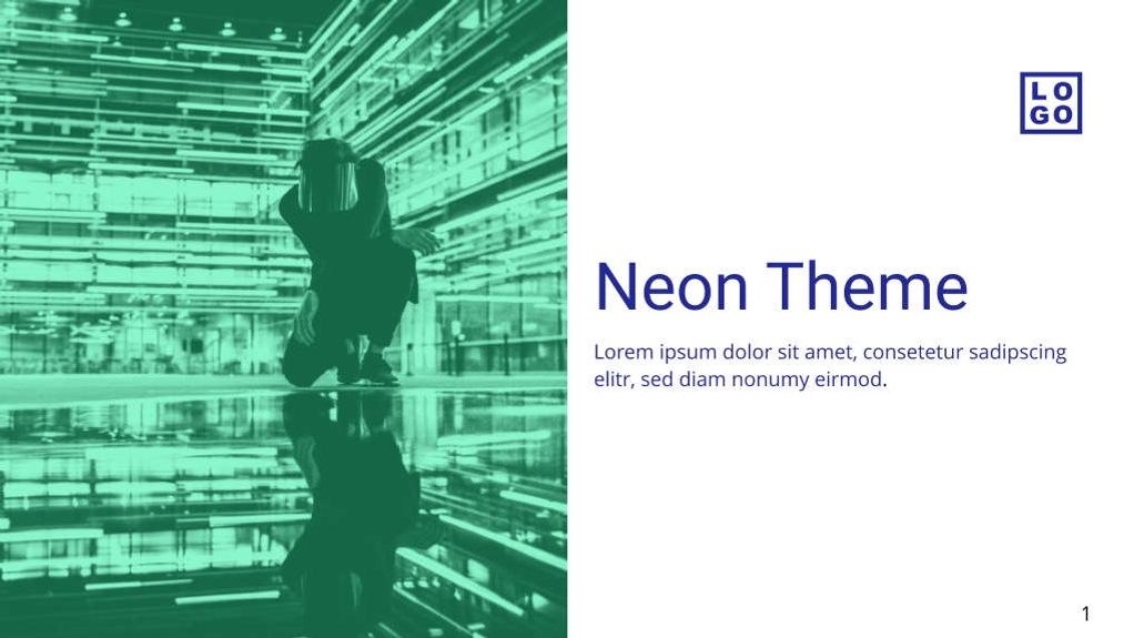 Free presentation  neon template