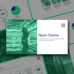 Free presentation  neon template