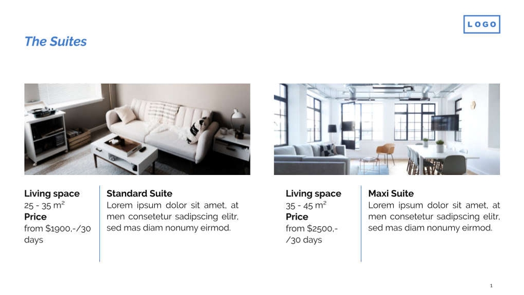 Free presentation  serviced apartments template