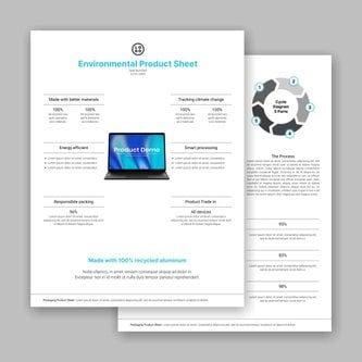 Free product sheet template