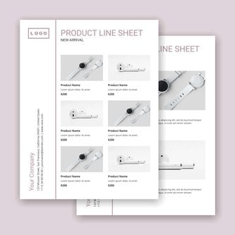 Free product sheet template