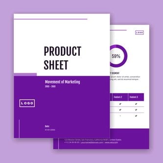 Free product sheet template