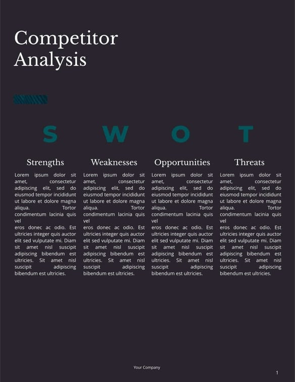 Free report – business analysis template