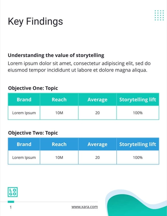 Free report – storytelling template