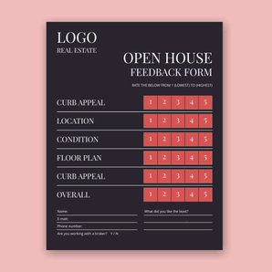 Free open house feedback forms template