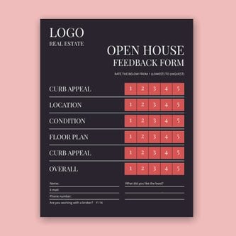 Free real estate – open house feedback forms template