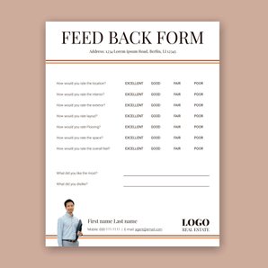 Free open house feedback forms template