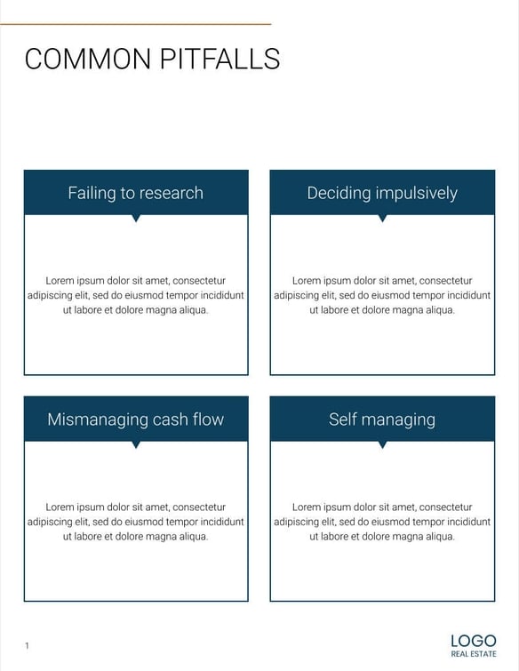 Free real estate – listing presentation – investment template