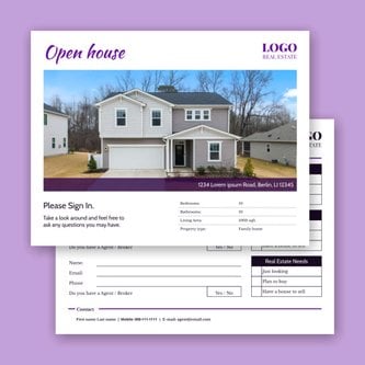 Free open house sign-in sheet template