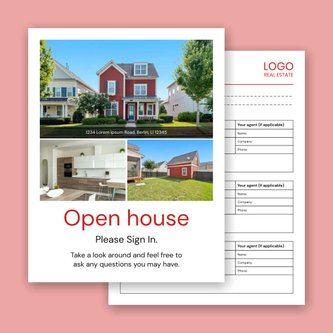 Free open house sign-in sheet template