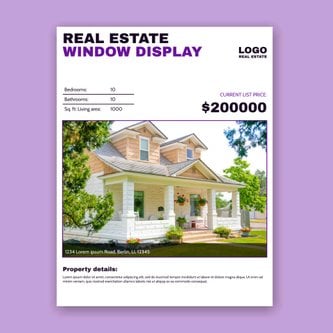 Free real estate – window display template