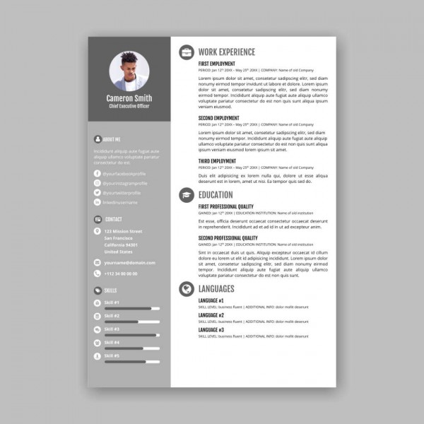Free Customizable Amp Beautiful Resumes Templates From Xara Cloud