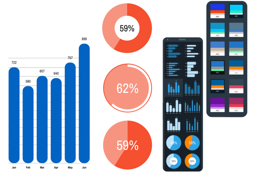 Create pie and bar charts online in minutes with Xara Cloud