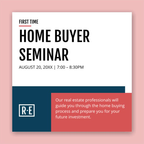 Real Estate Instagram Template Xara Cloud Home Buyer Webinar