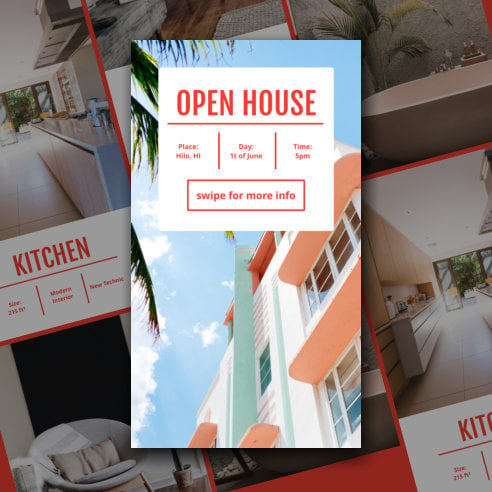 Real Estate Instagram Stories Template Xara Cloud Open House