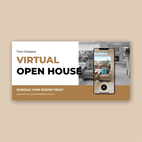 Virtual Open House Real Estate Twitter Template Xara Cloud