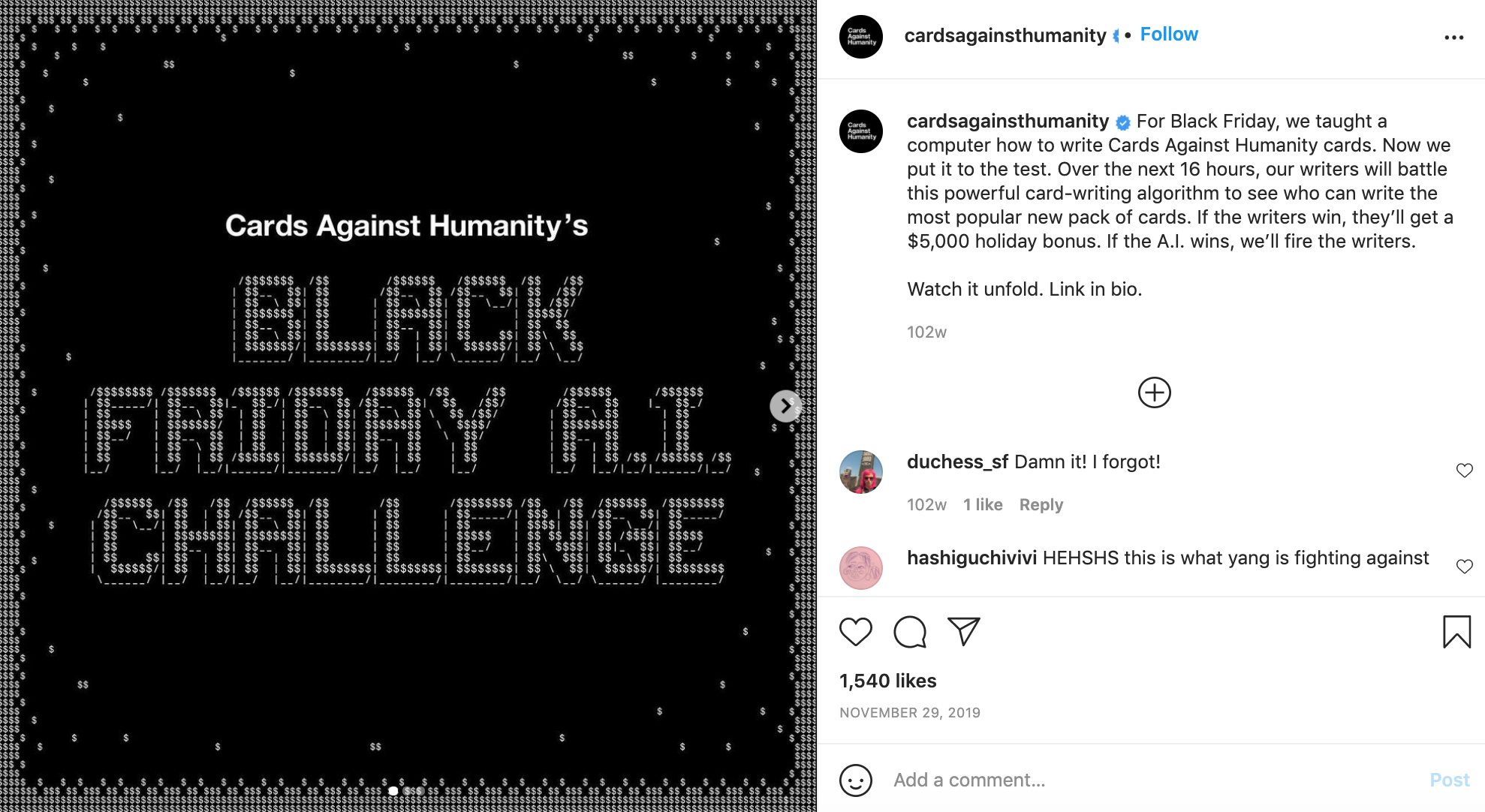 Black friday social media examples