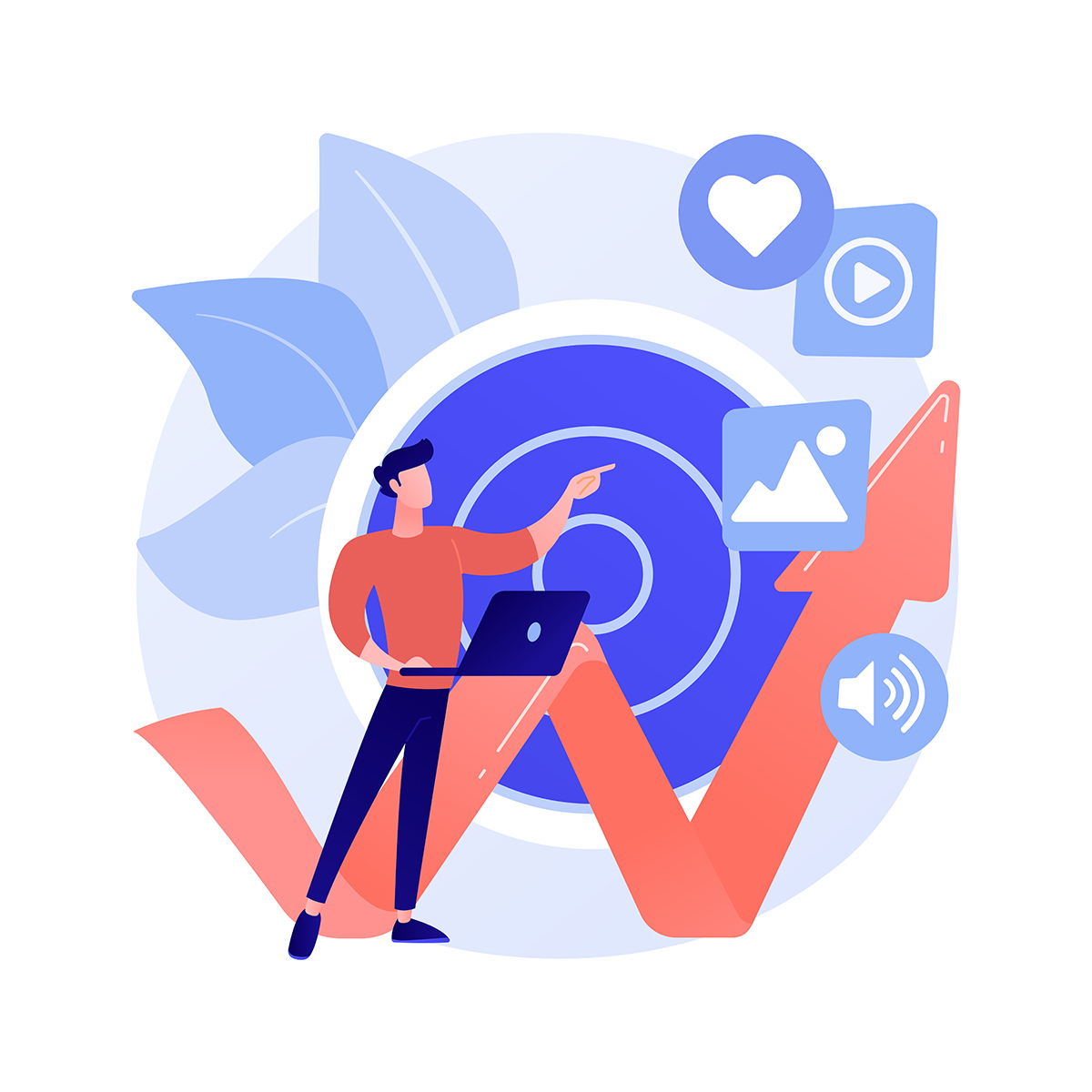 High ROI content abstract concept vector illustration.