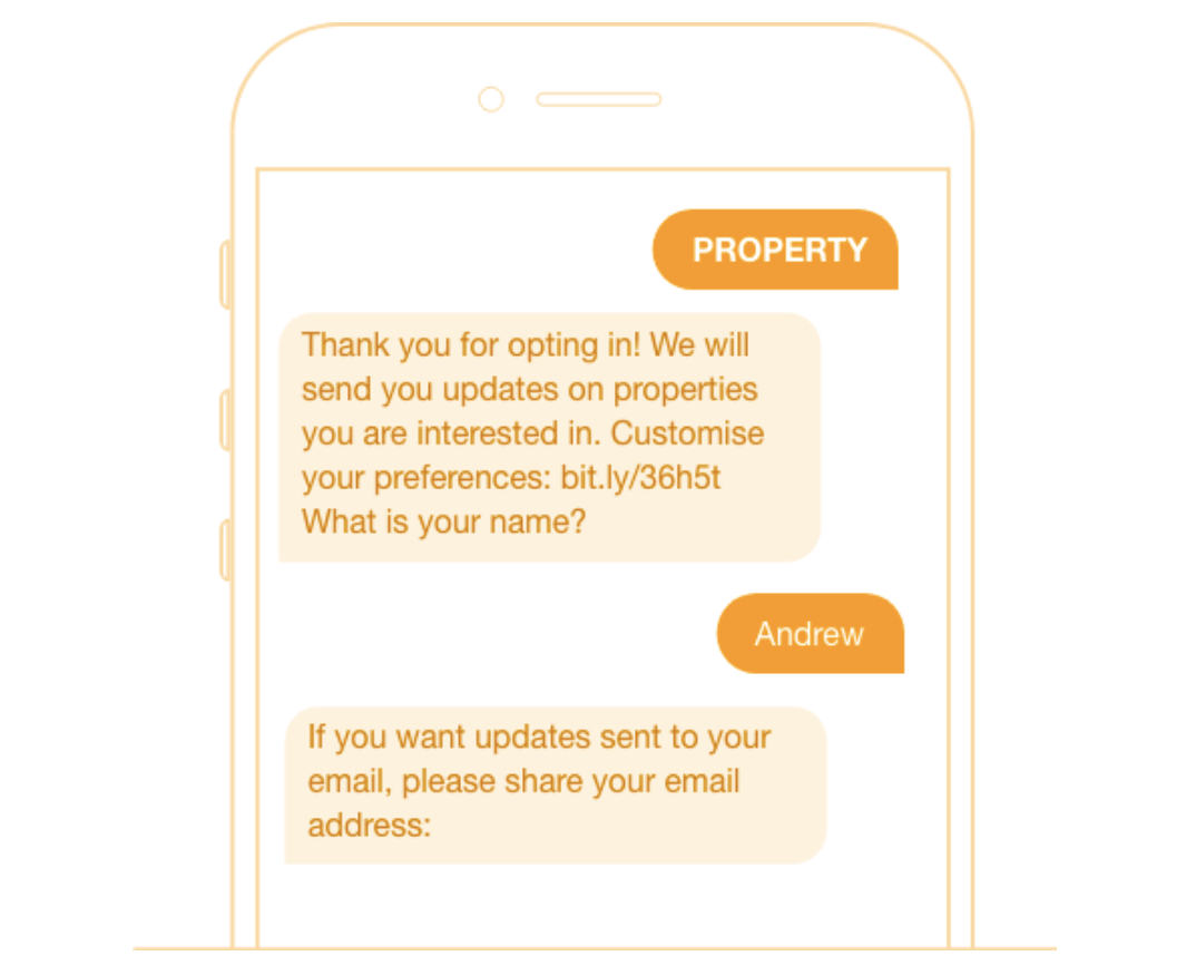 real estate sms marketing example
