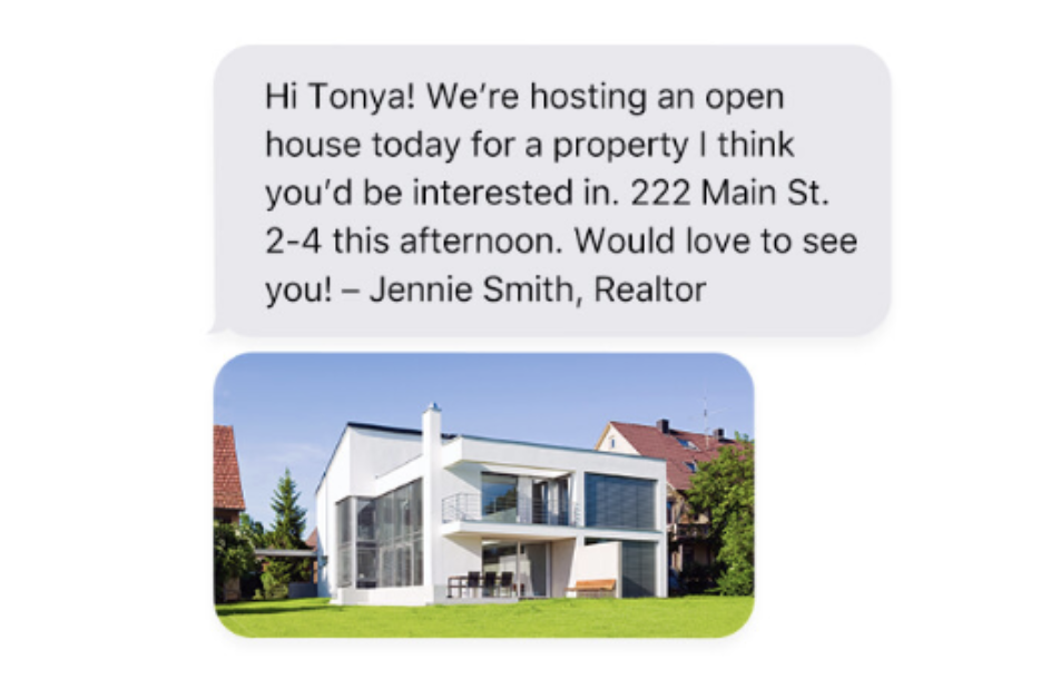 real estate sms marketing example