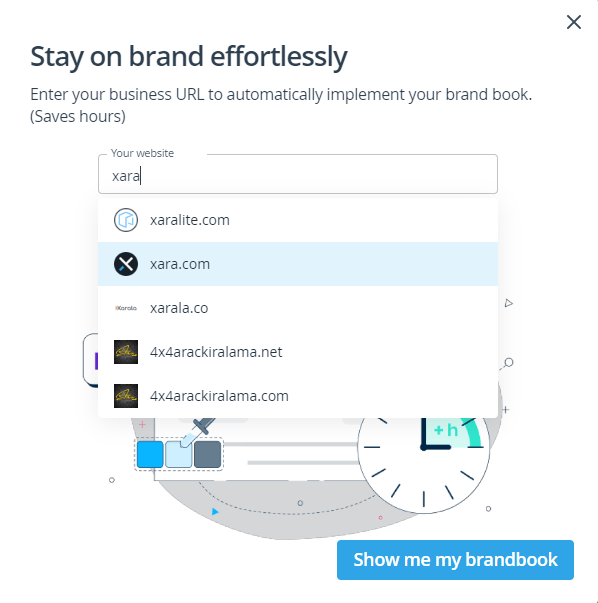 Xara Cloud Automatically Apply Your Brand Book Feature