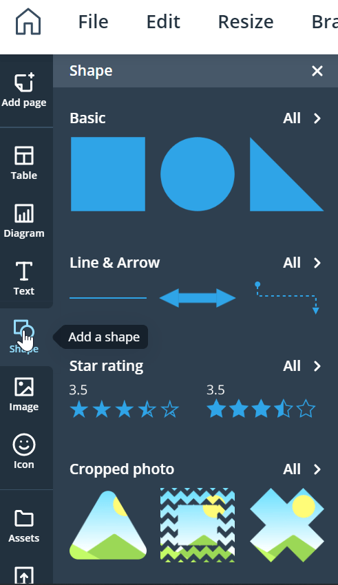 Xara Cloud Insert Shape into Booklet Template