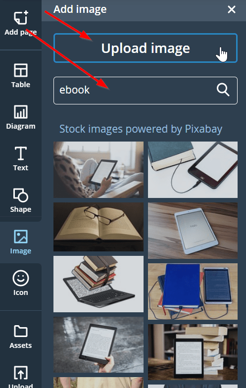 Add another background image to your ebook using our stock photos