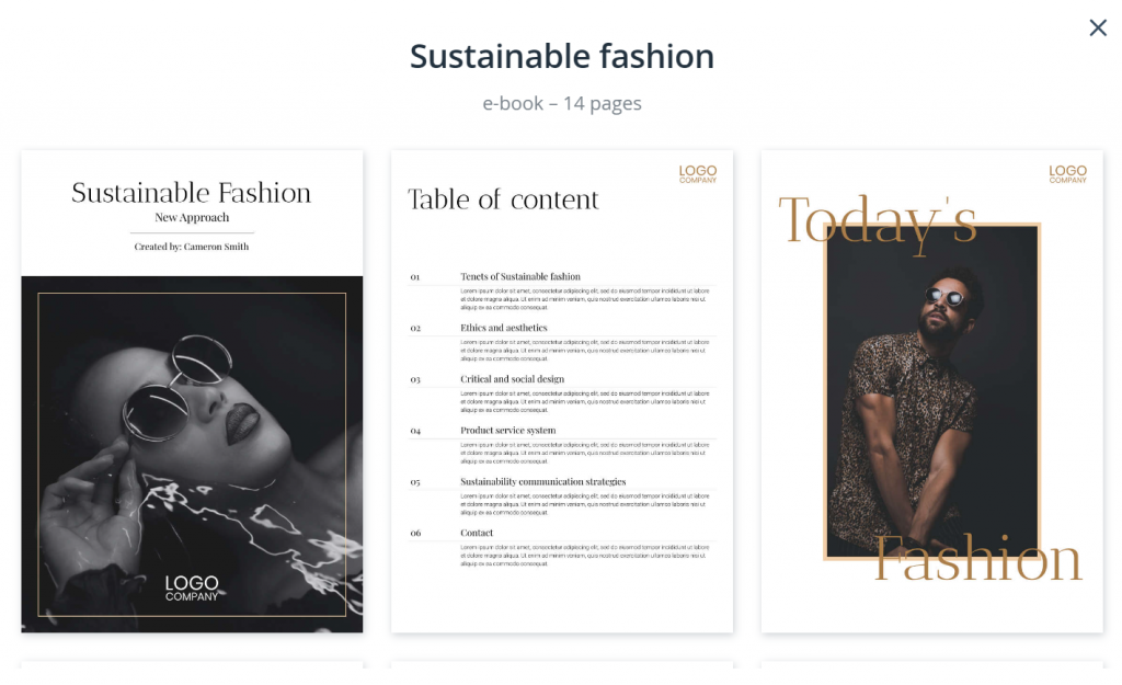 Make an Ebook Sustainable Fashion Template Xara Cloud