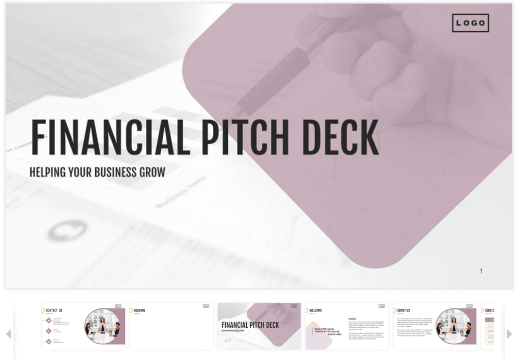 The Financial Pitch Desk Template