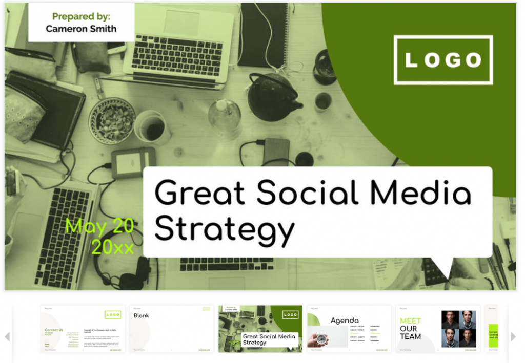 The Social Media Strategy For Presentations Template 