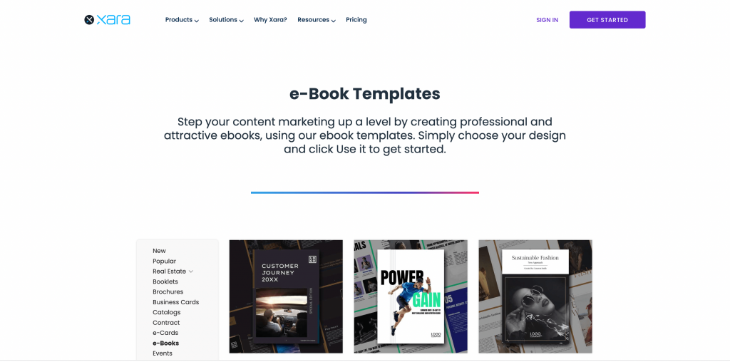 Xara Cloud's Lead Generation Ebook Templates