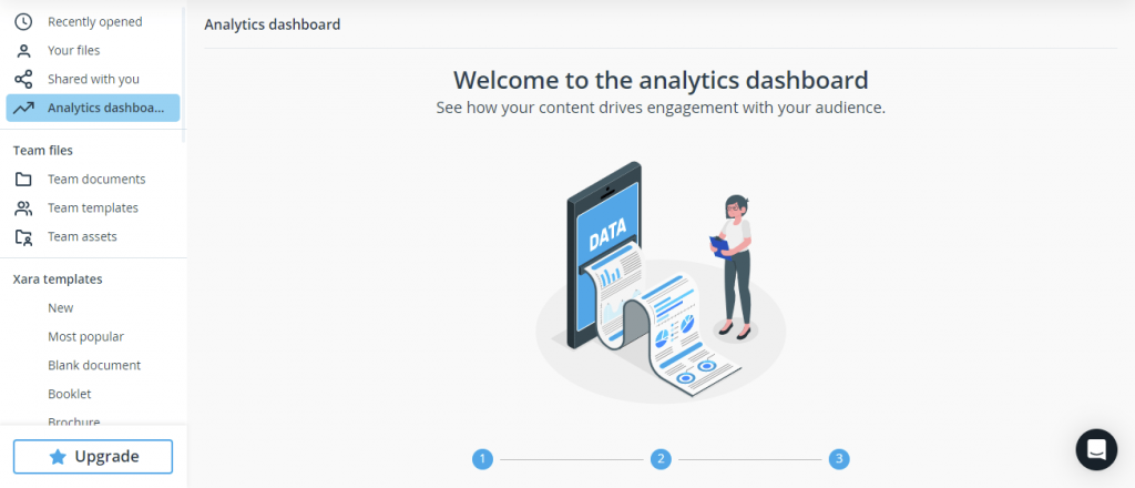 Analytics Dashboard of Xara Cloud