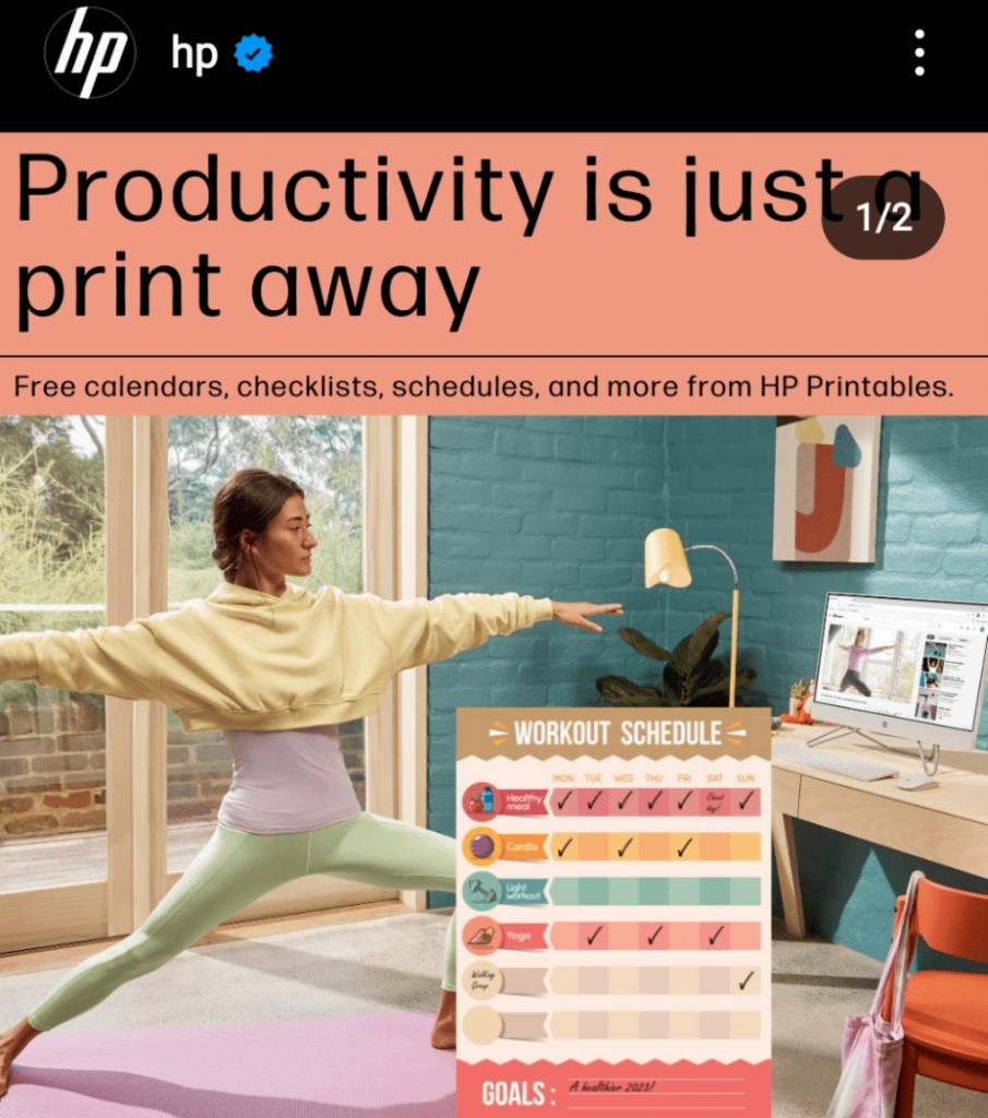HP Instagram Carousel post Example