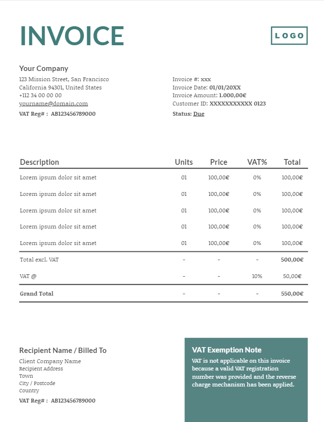 Xara Cloud Comparison Table For Your Invoice Bill