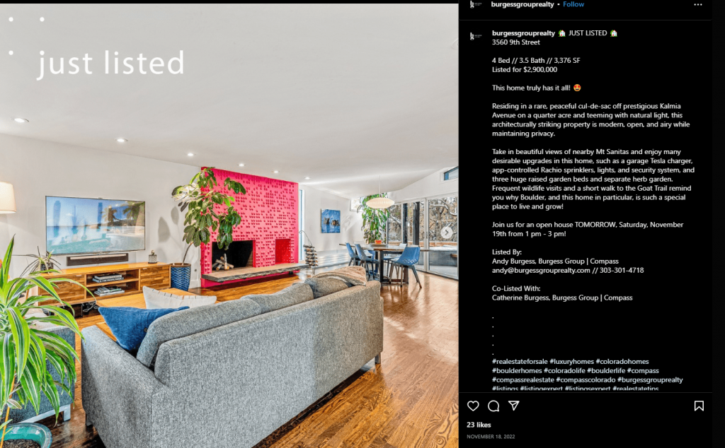 Real Estate Just Listed Instagram Carousel post Example