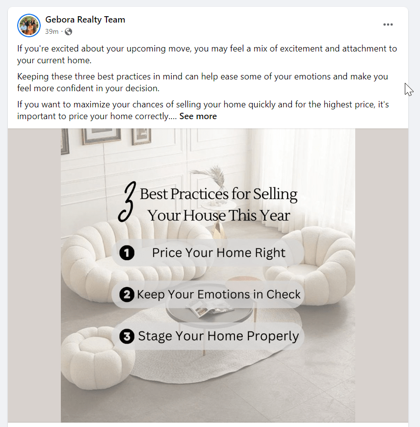 House Selling Tips Post Idea for Realtors