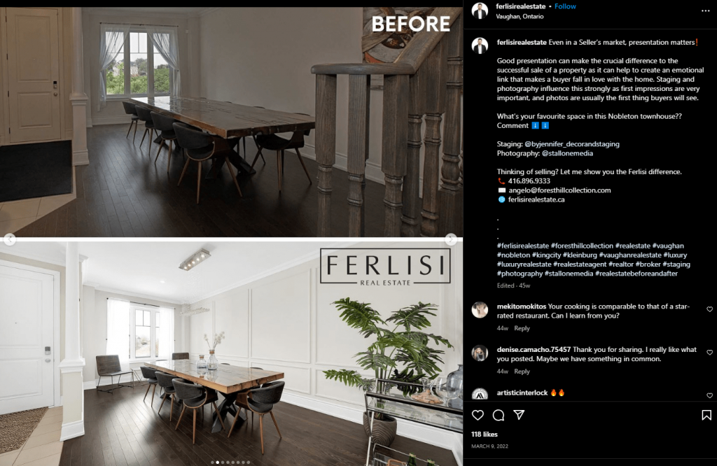 Real Estate Before and After Carousel Posts Example