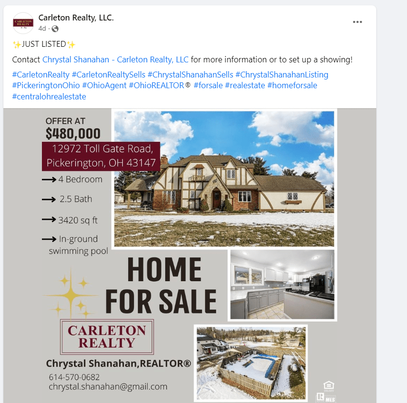 Real Estate Facebook Post Idea