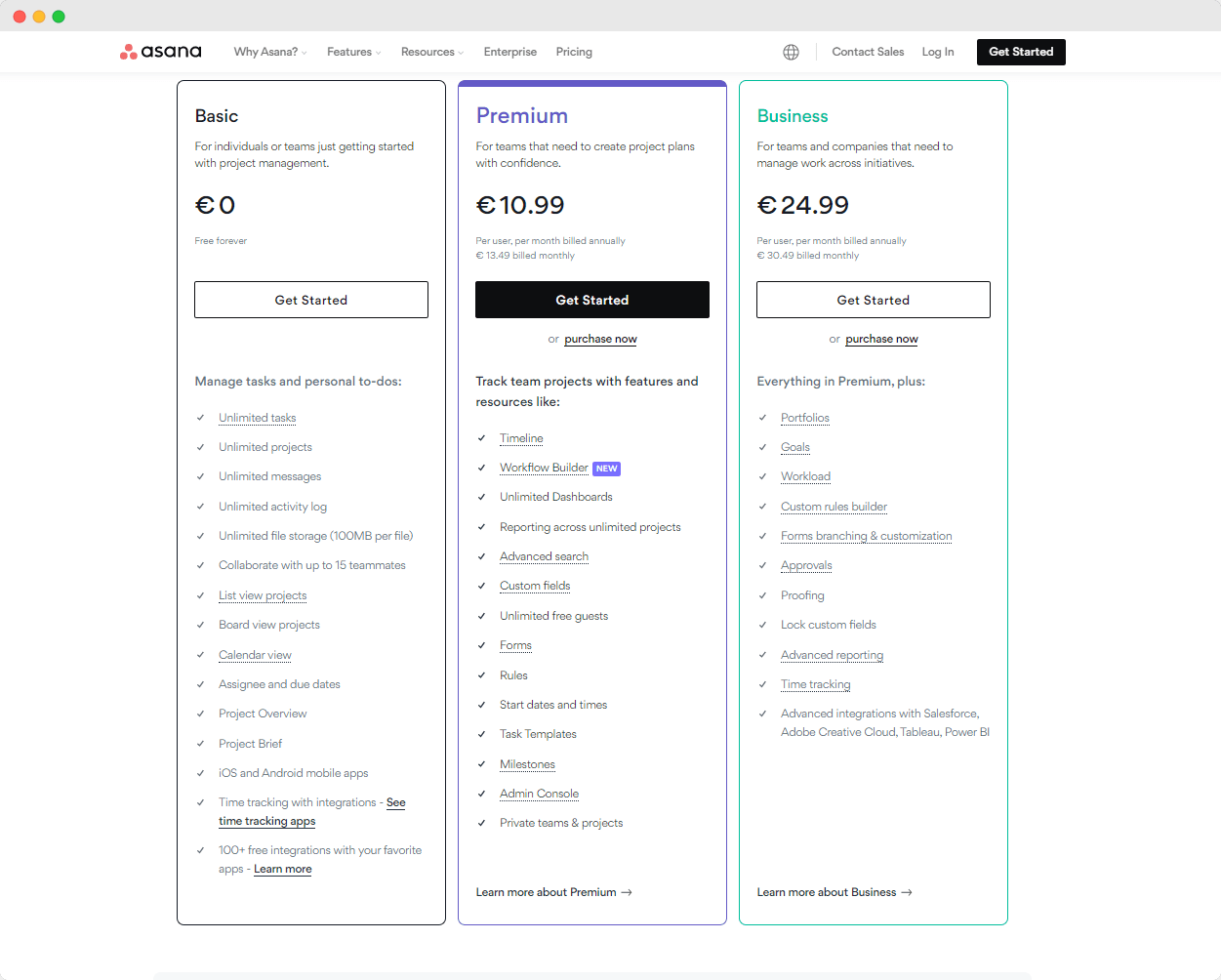 Asana Pricing