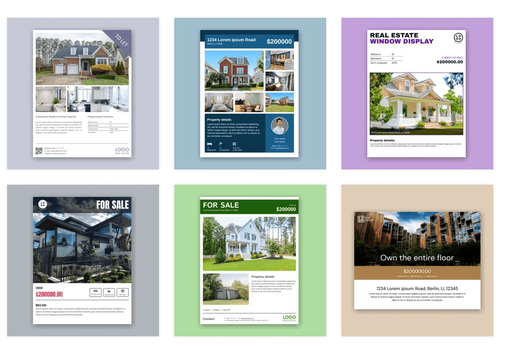 Real Estate Print Marketing Templates from Xara Cloud