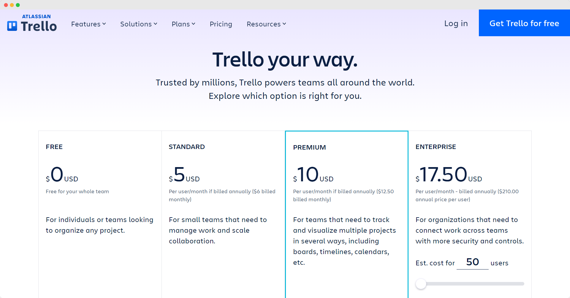 Trello Pricing