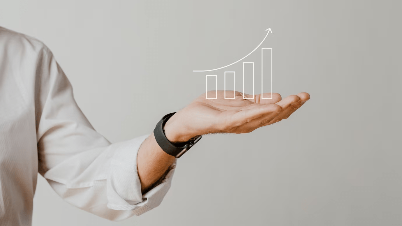 Increasing Bar Chart with business man