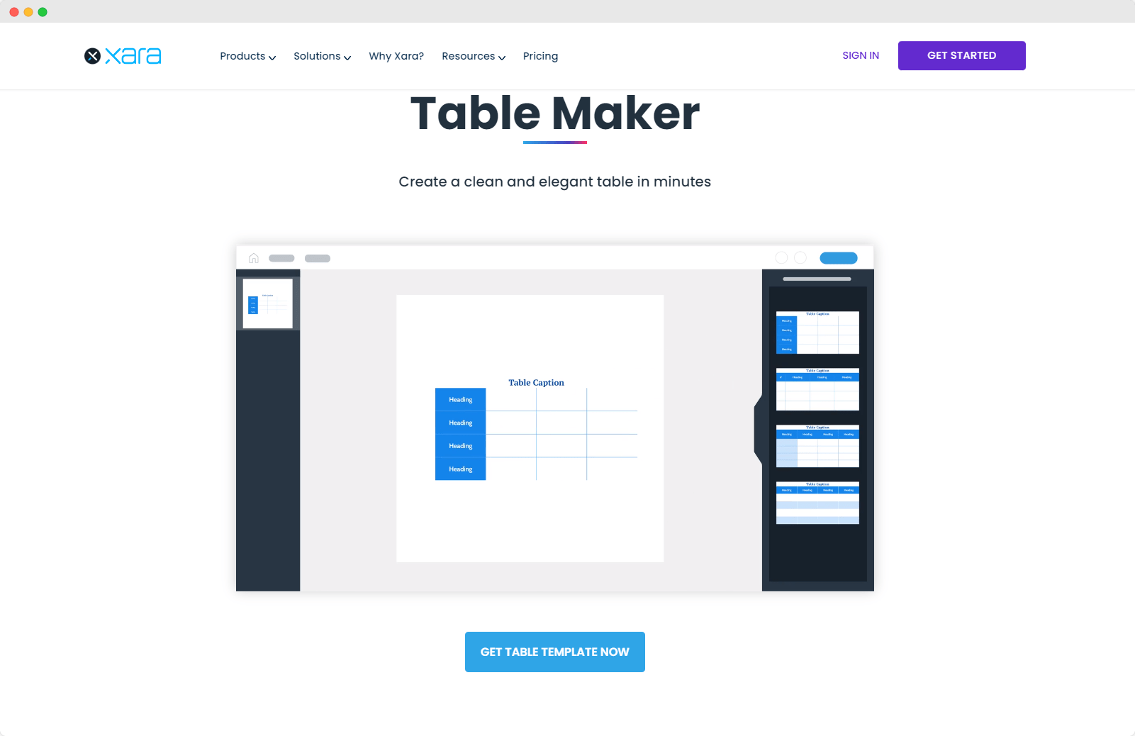 Xara Online Table Maker