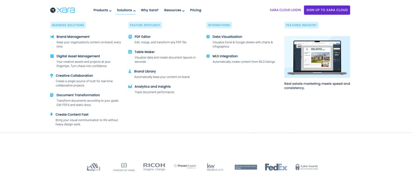 Xara Cloud Features and Solutions