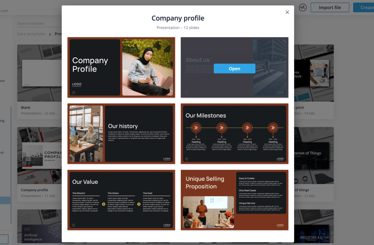 Winning Pitch Deck Example: The Company Profile Template