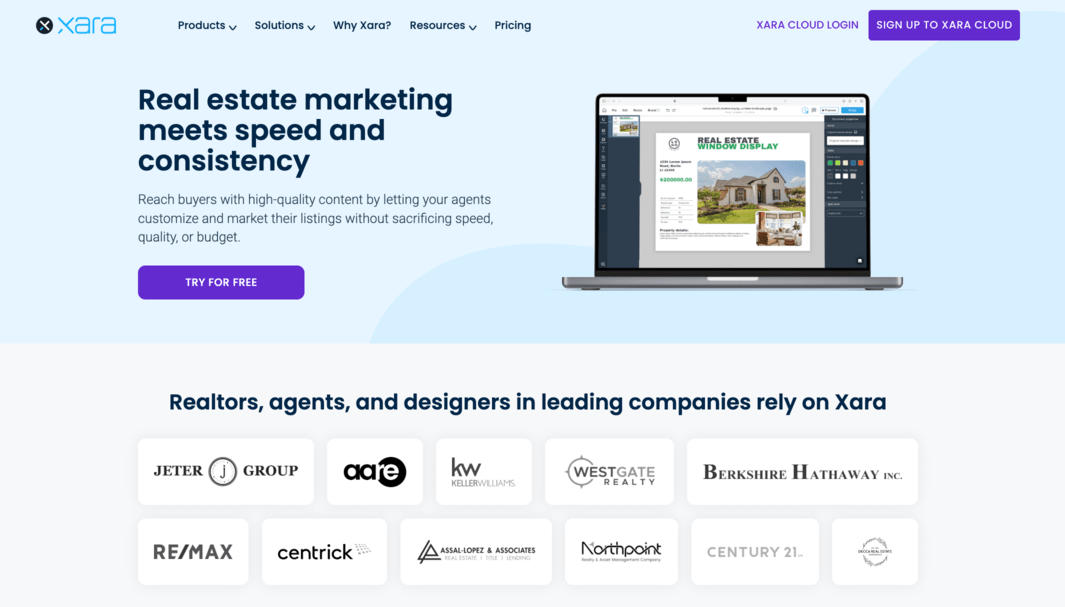 Xara For Real Estate Page